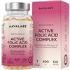 Aavalabs Acido Folico 400 μg | Per gravidanza e maternità | 120 capsul