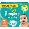 Pampers Pannolini Pampers taglia 3 (6-10kg) Baby-Dry, Midi, SCATOLA MENSILE 19