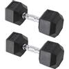 FFitness 2 Manubri da 10 Kg Palestra Esagonali Professionali FF 2 St