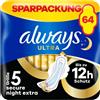 Always Ultra assorbenti donna taglia 5, Secure Night Extra 64 pz Assor