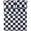 Best Season Set di lenzuola per letto singolo, 3 pezzi, in microfibra morbida, resistente, con angoli profondi, antimacchia, non sbiadisce e non si stropiccia (plaid nero e bianco)
