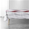 douceur d'intérieur, Tovaglia rettangolare (150 x 240 cm) Ondulys Bianco/Rosso, Poliestere Stampato