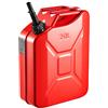 VEVOR Contenitore per Carburante in Metallo 20 L con Beccuccio e Maniglia, Serbatoio per Carburante in Metallo a Prova di Perdite alla Corrosione, per la Maggior Parte di Auto, Moto, Rosso