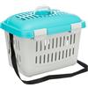 Trixie Trasportino Trixie Capri - L 44 x P 33 x H 32 cm (grigio chiaro/turchese)