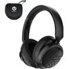 PowerLocus Cuffie Wireless Cancellazione Rumore Attiva Ibrida, Cuffie Bluetooth Over Ear, 70 Ore di Riproduzione, Bass Modi, Hi-Fi Stereo, Pieghevoli e Modalità Trasparenza, con Custodia (Nero)