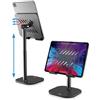 COOPER TabHolder, Supporto Tablet Regolabile in Altezza 7-10, Stand iPad da Scrivania Premium, Supporto Portatile per Monitor 15,6-17 con Inclinazione 270°, per iPad, Kindle, Samsung - Nero Notte