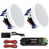 STUDIOFINIX - Sistema di altoparlanti da incasso per soffitto Bluetooth da 5,25 e 600 Watt adatto per interni, cucina, home theater, camera da letto, ufficio, patio coperto (2 altoparlanti)