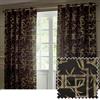 Paoletti Bamboo Coppia Di Tende Con Occhielli - Tende Di Lusso Jacquard Geometriche Oscuranti Foderate (Nero - 168x183cm)