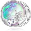 ShiYu Charm da spiaggia e oceano per braccialetto Pandora, in argento Sterling 925, stelle marine e onde perla, regalo per donne e ragazze