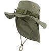 Nyls Création - Cappello Bob Safari, colore: Verde cachi, con chiusura e protezione per la nuca, da uomo verde taglia unica