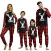 DDKJ Pigiama Natale Famiglia Set, Pigiami Natalizi per Tutta la Famiglia, Pigiama Natalizio Coordinati Manica Lungo, 2 Pezzi Pigiami di Natale lui e lei per Coppia Donna Uomo Bambino Bambina Mamma Papà
