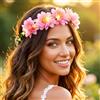 Fashband Ghirlanda per capelli con fiori a LED che si illuminano, accessorio per capelli da donna (A)