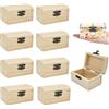 Aarcyye Scrigno del Tesoro in Legno Grezzo, Scatola di Legno Piccola, Mini Scrigno del Tesoro da 10 Pezzi, Scatola di legno Fai da te con Coperchio, con Coperchio Piccolo Set Portagioie