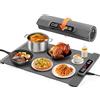 AUTOPkio Vassoio Riscaldante Elettrico, Tappetino Scaldavivande Pieghevole con 5 Temperatura & 4 Timer Auto-off Blocco Bambini per Buffet, Ristoranti, Feste, Casa