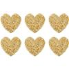 QUARKZMAN 6 Pz Cuore Patch Termoadesive Cuore Strass Appliques 5.5cm Oro | Cucire Patch, Fai da Te, per Artigianato Riparazione Abbigliamento Scarpe Borsa Cappello Decorazione