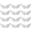 PATIKIL 12Pcs Ali Angel per Artigianato Piccole Ali d'Angelo Argento Lucido Decorazioni Ali in Tessuto Toppe da Cucire su Zaini Abiti DIY Artigianato Accessori Decorativi (5.3 Pollici)