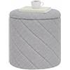 Bonlife Sgabello rotondo Pouf con vano portaoggetti, sgabello pieghevole con coperchio, per soggiorno, camera da letto, ingresso, grigio, 33x33x35 cm