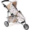 Bayer Chic 2000 - Passeggino per bambole Lola, carrozzina per bambole fino a circa 50 cm di dimensioni, passeggino da jogging, passeggino per bambole, passeggino beige