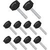 CoCud Viti a Testa Zigrinata, Filettatura M4 Lunghezza Filettatura 25mm Testa Rotonda 16mm, Viti di Serraggio Manopole in Plastica - (Applicazioni: per Macchine Seghetto), 10 Pezzi