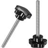 M METERXITY 2-Pz Manopole a Stella di Serraggio, Vite di Serraggio a Mano M6x60mm per Macchinari/Elettronica/Mobili/Base Ombrello, Sostituzione Maniglia Macchina [31mm, Nero]