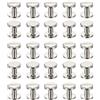 PATIKIL 25 Set di Viti Chicago, 6mm Viti a Slitta per Raccordi a Compressione L Bulloni Rivetti in Ottone Raccordi a Compressione per Cinture Pelle Album Ritagli Fotografici, Tono Argento
