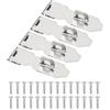 PATIKIL Serratura a Gancio per Porta 3.9 Pollici, 4Pz Acciaio Inox, Chiusura Sicurezza con Gancio, Cerniera, Lucchetto con Viti per Porta, Cancello, Armadi, Armadi, Argento