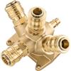 Poppstar Ripartitore di aria compressa a 4 vie per montaggio a parete (4x attacco rapido / 1x spina DN 7,2 G 1/2)