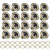 METALLIXITY Occhielli con Rondelle (10 x 5 x 7mm) Confezione da 100, Lega Occhiello Kit Cromato Placcato - per Pelle Tela Abbigliamento Fai-da-te Artigianato Creazione, Bronzo Tono