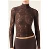 Calzedonia Top In Pizzo Fiori Marrone