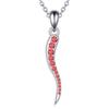 YONFQE Collana in corno italiano in argento Sterling 925 ciondolo vintage amuleto portafortuna souvenir regalo per signora, madre, amica, standard, Argento sterling, Nessuna pietra preziosa