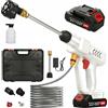 Housiwill Idropulitrice a Batteria, 260 PSI Idropulitrice Elettrica Portatile con 2 Batterie e Tubo da 5M, 6 in 1 Ugello, Adatto per la Pulizia di Auto, Pavimenti