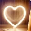 HFHungkeong Segno al Neon Cuore LED, Luce al Neon Cuori d'Amore per Camera Rosa delle Ragazze, Camera da Letto, Dormitorio, Alimentata a USB o Batteria, Lampada a Cuore per Matrimonio, San Valentino, Festa della