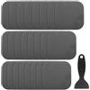 QUARKZMAN 24pz Adesivi Antiscivolo Vasca Bagno Pavimento Doccia 4 Nastro Adesivo Antiscivolo Decalcomanie in Stile Quadrato con Raschietto per Bagno Cucina Gradini Vasca Bagno, Grigio