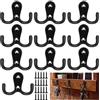 XKQYX 10 Pezzi Ganci Appendiabiti da Parete, Ganci Appendiabiti Doppi, Ganci Appendi Muro con Viti per cCappotto, Sciarpa, Borsa, Asciugamano, Chiave - Nero