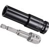 CoCud Set Bussole Percussione, Bussole 13mm Lunghezza 3 Azionamento 1/2, CR-V 6-Punti Set Accessori Prese Azionamento con 1/6 Adattatore Presa per Trapano Avvitatore Batteria