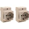 A2ZWORLD 2 Pezzi Presa Modulare Universale P40, Schuko + Bipasso Italiano, 10/16A AC 220V, 2,5 Moduli Barra DIN, IP20 IEC60884