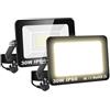 RIGIDON 2 Pcs Faretto led da esterno, 30W 3000LM Faro da esterno con Spina, IP66 Impermeabile 3000K Bianco caldo faretti led esterni fari per Giardino, Patio, Cortile, Terrazza, Garage