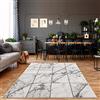 carpet city Tappeto soggiorno - effetto piastrelle 80 x 150 cm grigio mélange - Tappeto moderno a pelo corto
