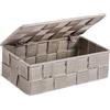 WENKO Organizzatore con coperchio Adria mini taupe, Polipropilene, 18 x 6.5 x 10 cm, Tortora