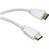 PremiumCord Cavo HDMI 4K Ad Alta velocità M/M, 10,2 Gbps con Ethernet, Compatibile Video 4K@30Hz, Full HD 1080p, Deep Color, 3D, Arc, HDR, Dolby TrueHD, Connettori Placcati Oro, Bianco, 1,5 m