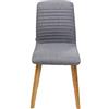 Kare Design Sedia Lara, Grigio/Legno Chiaro, 92X45X44 cm, Altezza di Seduta 48 cm, con Schienale Alto, Legno di Rovere Massiccio, Sedia Imbottita, Stile ottimo, Sala da Pranzo