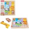 Fisher-Price Puzzle Animali in Legno Giocattolo per Bambini | 12 blocchi in legno, abilità motorie complesse e problem solving, bambini dai 2 anni, JFG10