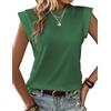 Zeagoo - Canottiera Basic da Donna senza Maniche, T-Shirt Estiva a Maniche Corte, Top Ampio, Blouse con Collo Tondo, Gilet Tinta Unita, Verde vivo, S