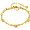 VICKWOOD cavigliera/bracciale da donna con motivo dell'albero della vita in oro, argento o oro rosa Placcatura in oro 18 carati Gioielli impermeabili in acciaio inossidabile da donna (A.Band_Gold)