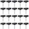 QUARKZMAN 20 Pezzi Manopole Aletta T Viti Testa Zigrinata M5 x 25mm Filettatura Maschio Standard Manopole T Plastica Maniglie Manopole Serraggio Mano Vite Testa Zigrinata, Nero