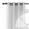 Kotile Tende trasparenti con motivo albero, colore argento metallizzato, con passacavi, 2 pannelli, 2 pannelli, colore grigio