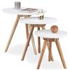 Relaxdays Tavolini da Salotto, in Legno, Soggiorno, Design Scandinavo, Divano, Caffè, Moderno, Bianco Tonalità Naturale