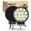 PICAA Faro da Lavoro LED 2pcs 42W 4 Pollici Tondo Spot Light Fari Led Auto Luci Off Road per Fuoristrada Guida Fendinebbia Luci della Barca Luci di Guida Faro da Lavoro a Led SUV Lampada Trattore