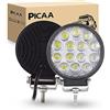 PICAA Faro da Lavoro LED 2pcs 42W 4 Pollici Tondo Flood Light Fari Led Auto Luci Off Road per Fuoristrada Guida Fendinebbia Luci della Barca Luci di Guida Faro da Lavoro a Led SUV Lampada Trattore
