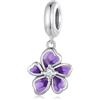 Kerraom Collana Pendente Donna Argento 925 Puro - Charms Fregio Ciliegia, Mela Rossa, Peperoncino, Lotus, Fiori Viola e Nodo Celtico Braccialetti- Regali per Ragazze
